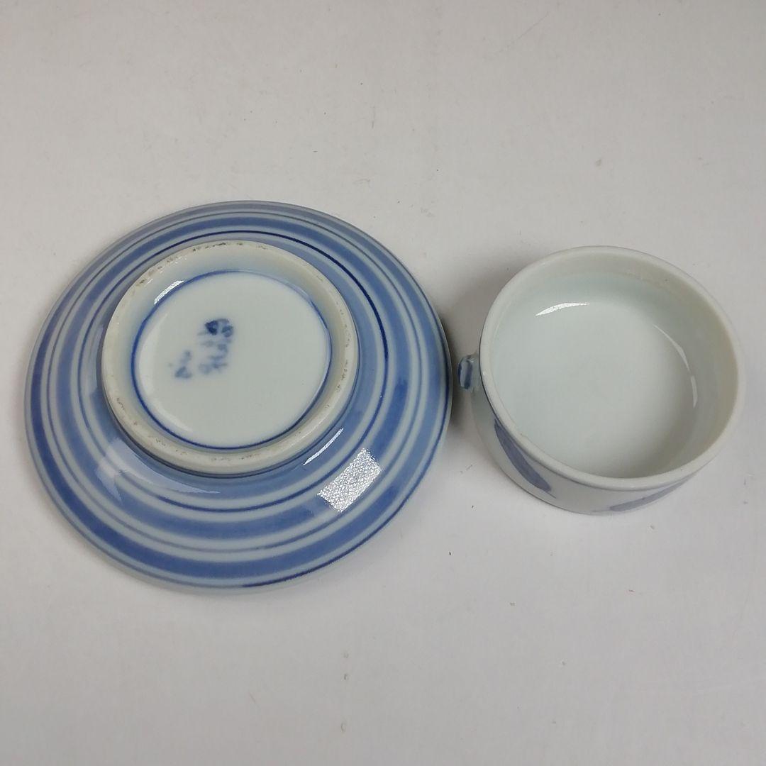 Ｔ９５８　香合　『染付　引臼』『高野昭阿弥 造』　共箱　茶道具