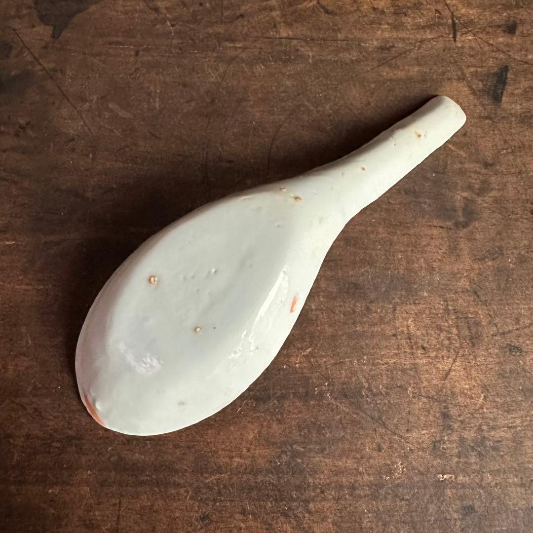 清時代 レンゲ スプー ン 粉彩 花柄 酒器 茶道具 陶磁器 中国美術