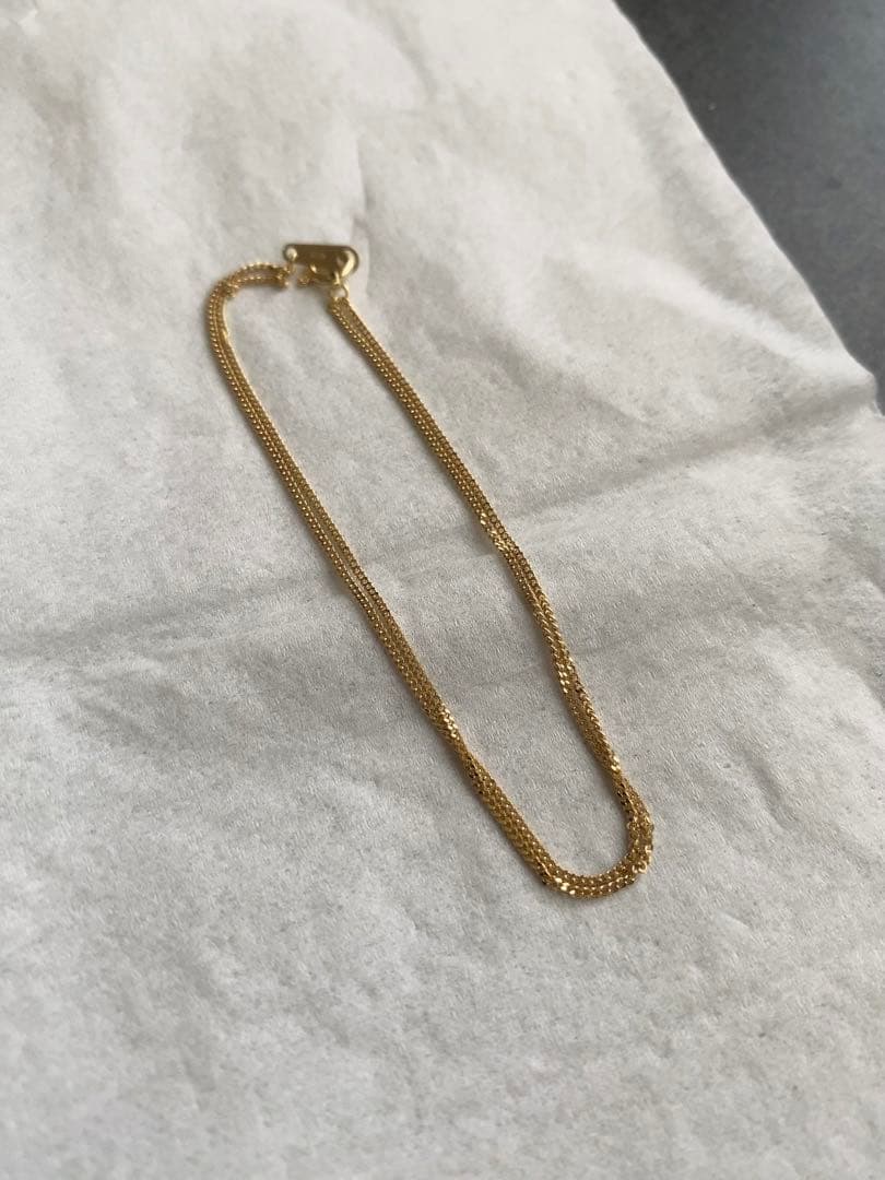 値下げ不可 新品 K18 喜平 2面 ダブルチェーン ブレスレット 18金