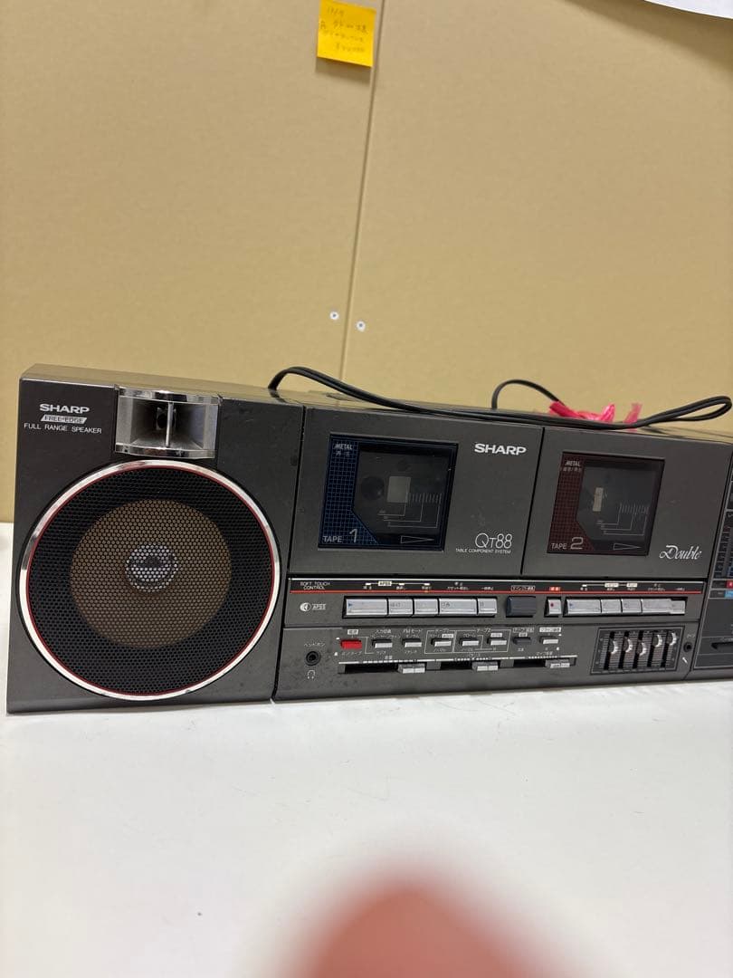 【SHARP】QT-88 ダブルカセットラジカセ 昭和レトロ 通電OK ジャンク