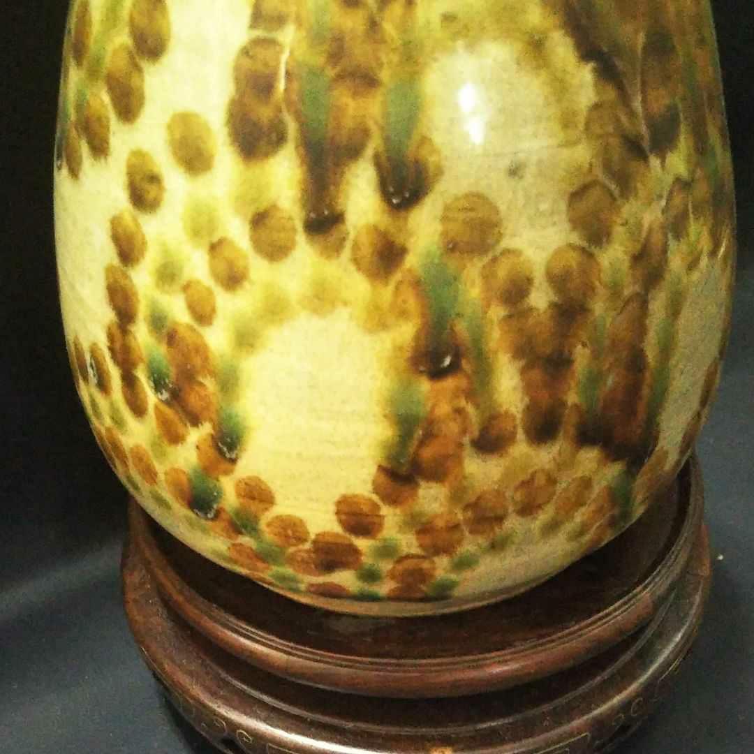 ※中国古美術/三彩蛸唐草文様執壺/唐代/