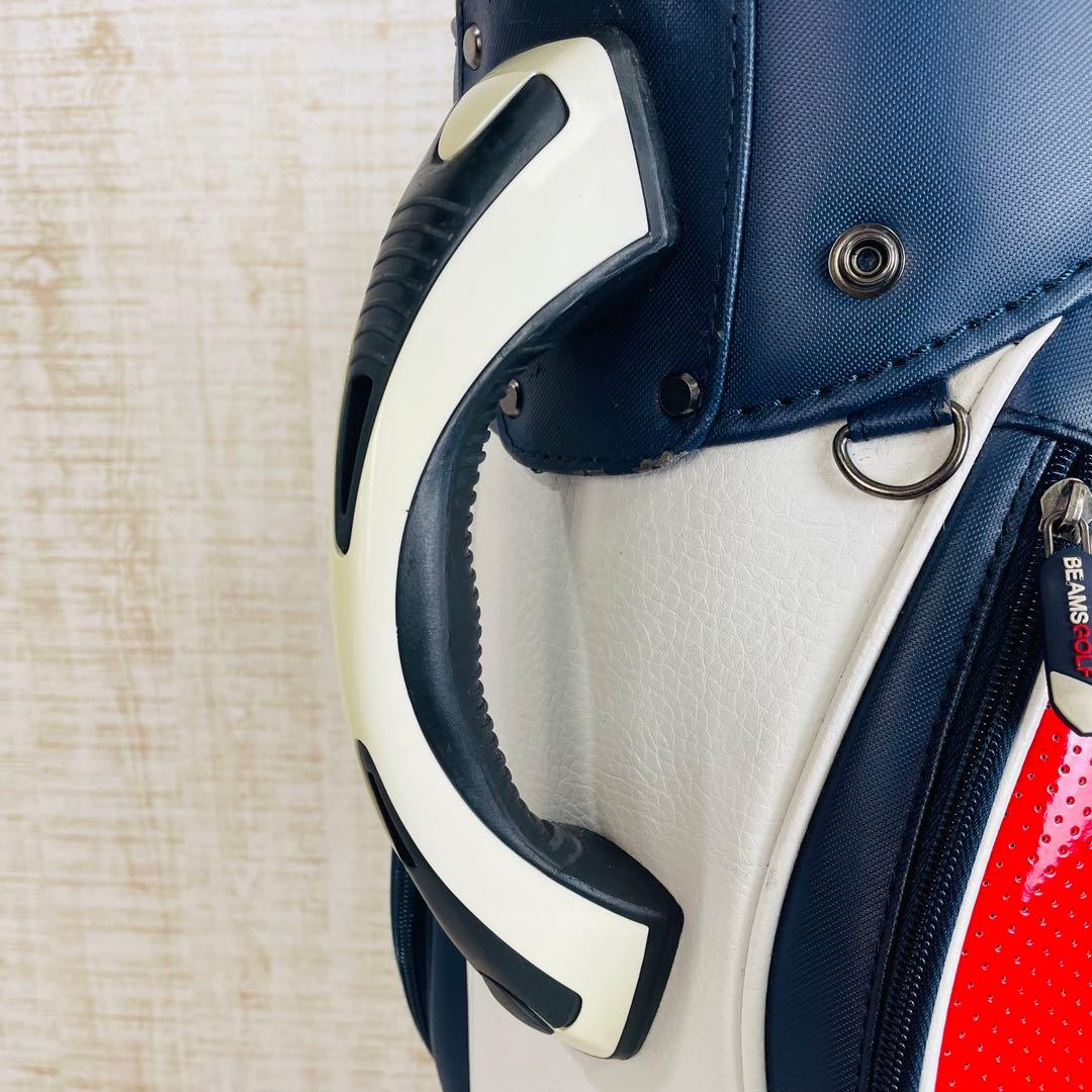 BEAMS GOLF ビームスゴルフ　ツアータイプキャディバッグ　トリコロール柄