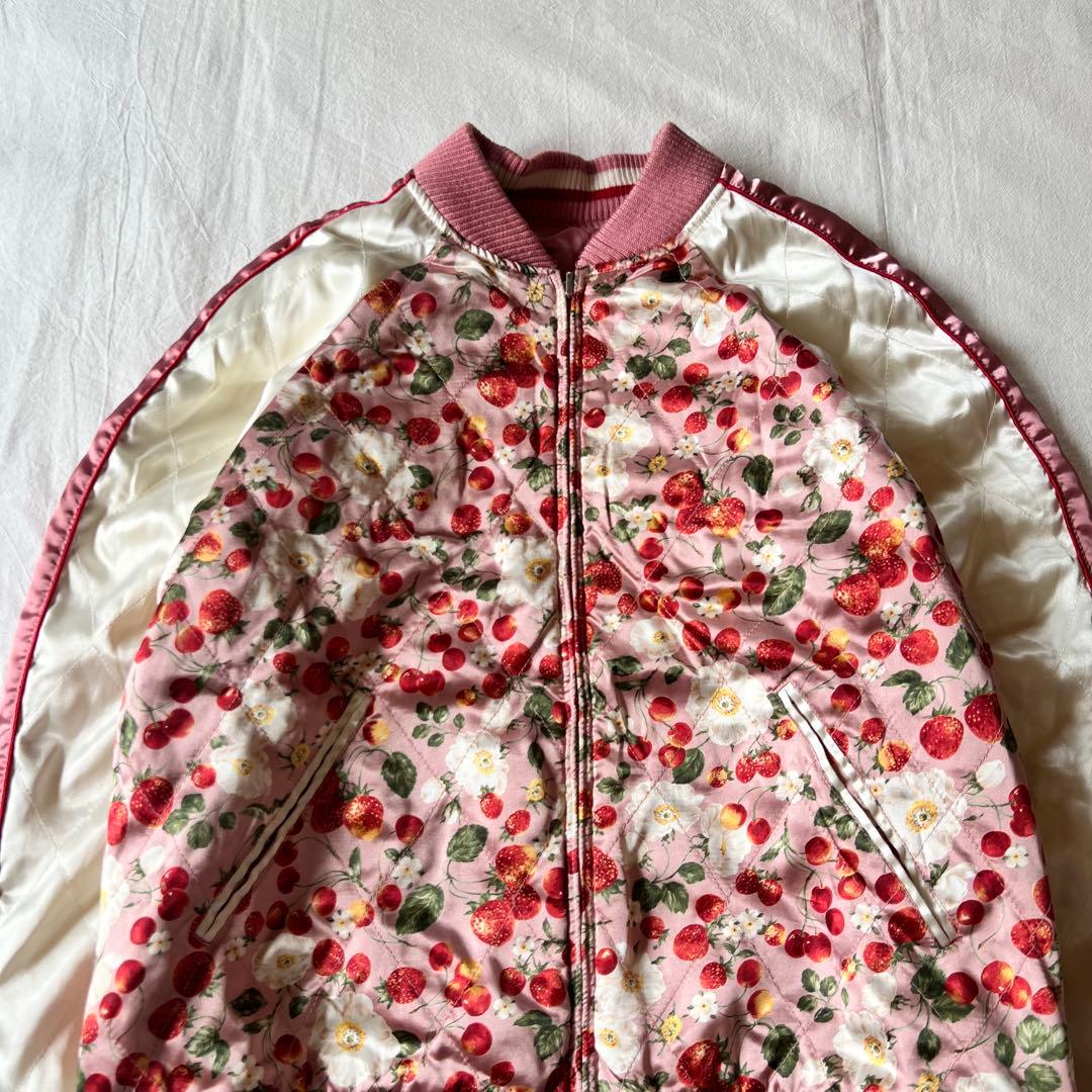 【希少】PINK HOUSE ピンクハウス スカジャン リバーシブル 花柄 刺繍