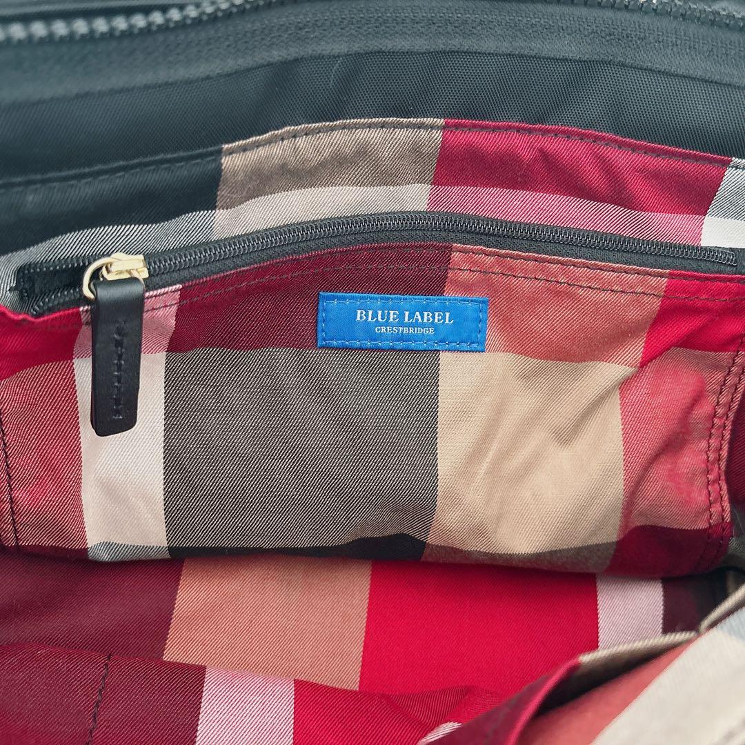 【超美品】♡ブルーレーベルクレストブリッジ♡リボンチェックトートバッグ☆