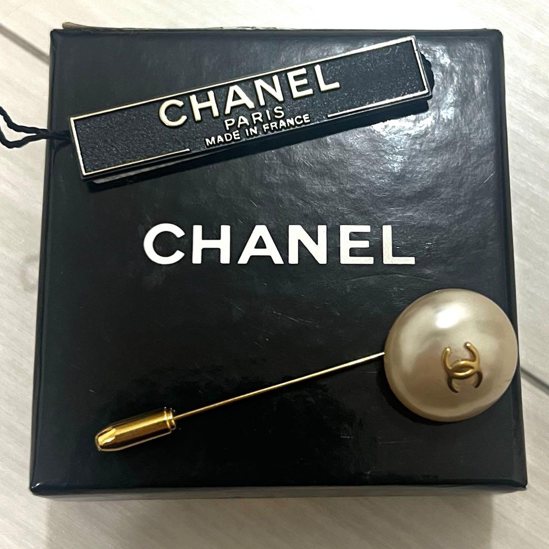CHANEL シャネル ココパール ピンブローチ ゴールド