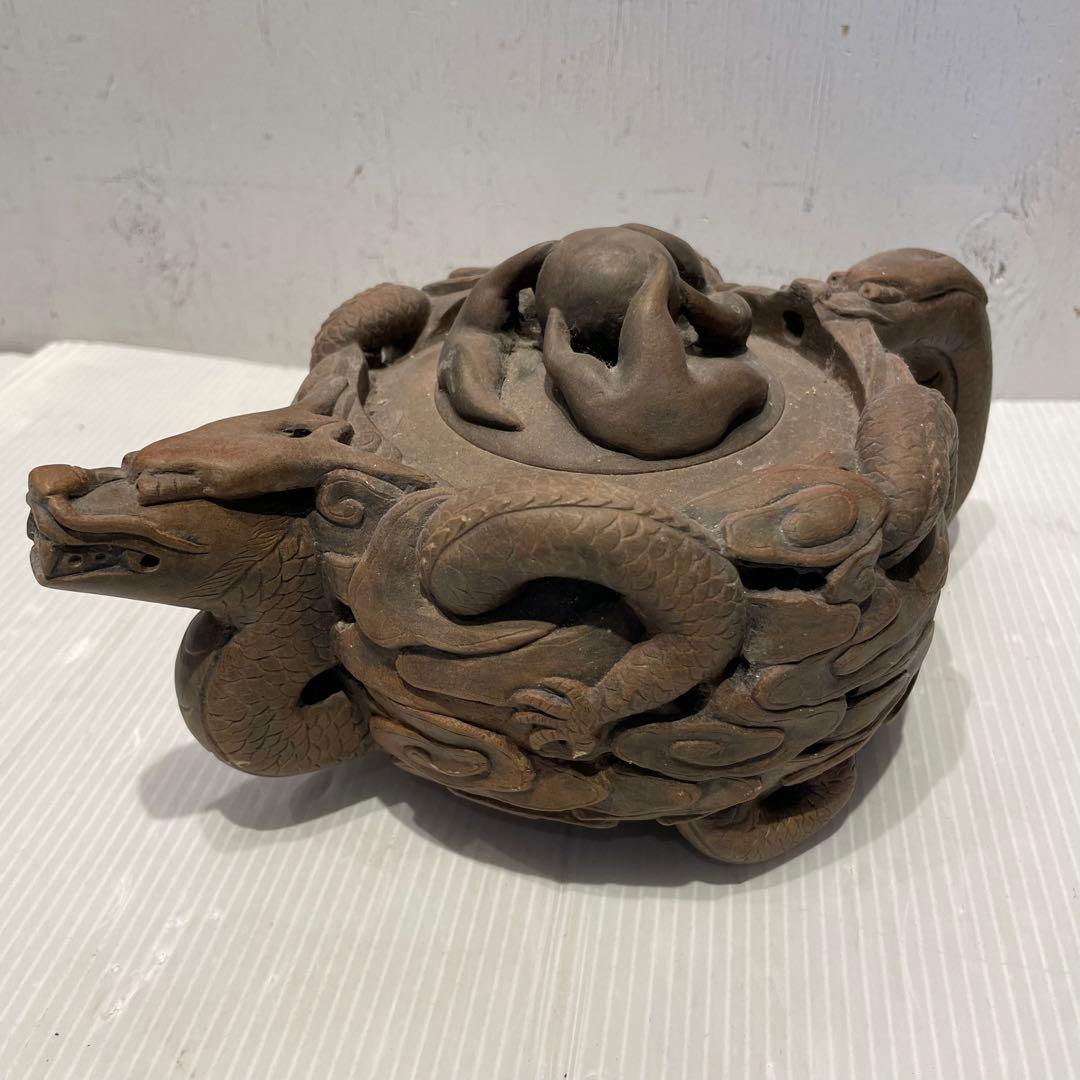 中国土産　急須　中国宜興 魚化龍　中国茶器　年代物　一点もの　アンティーク