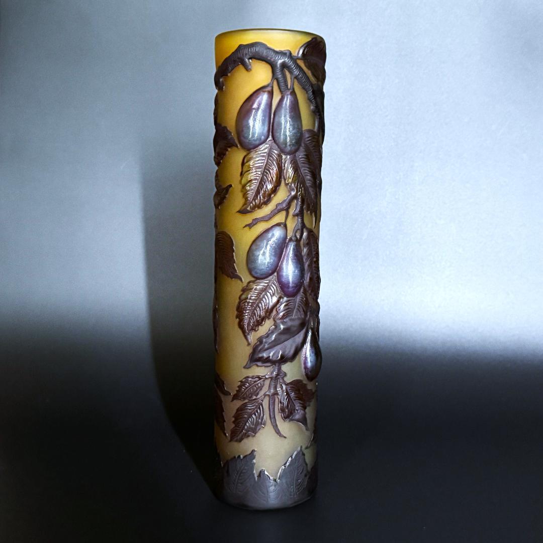 【美品】エミール・ガレ★red and gold with prunes