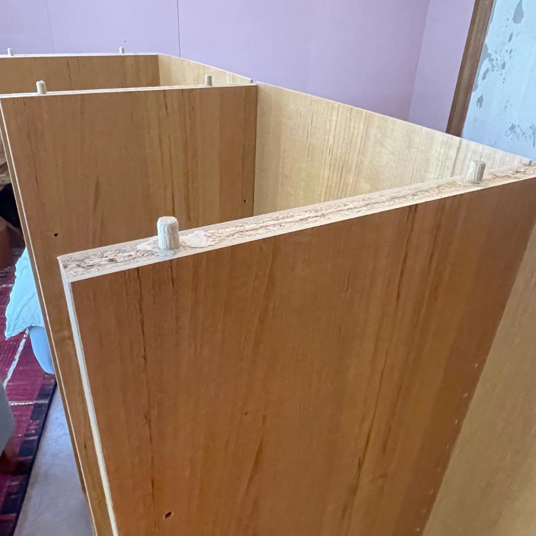 本棚 棚板高さ調整可 3列3段 2台 木目 ライトブラウン オープンシェルフ