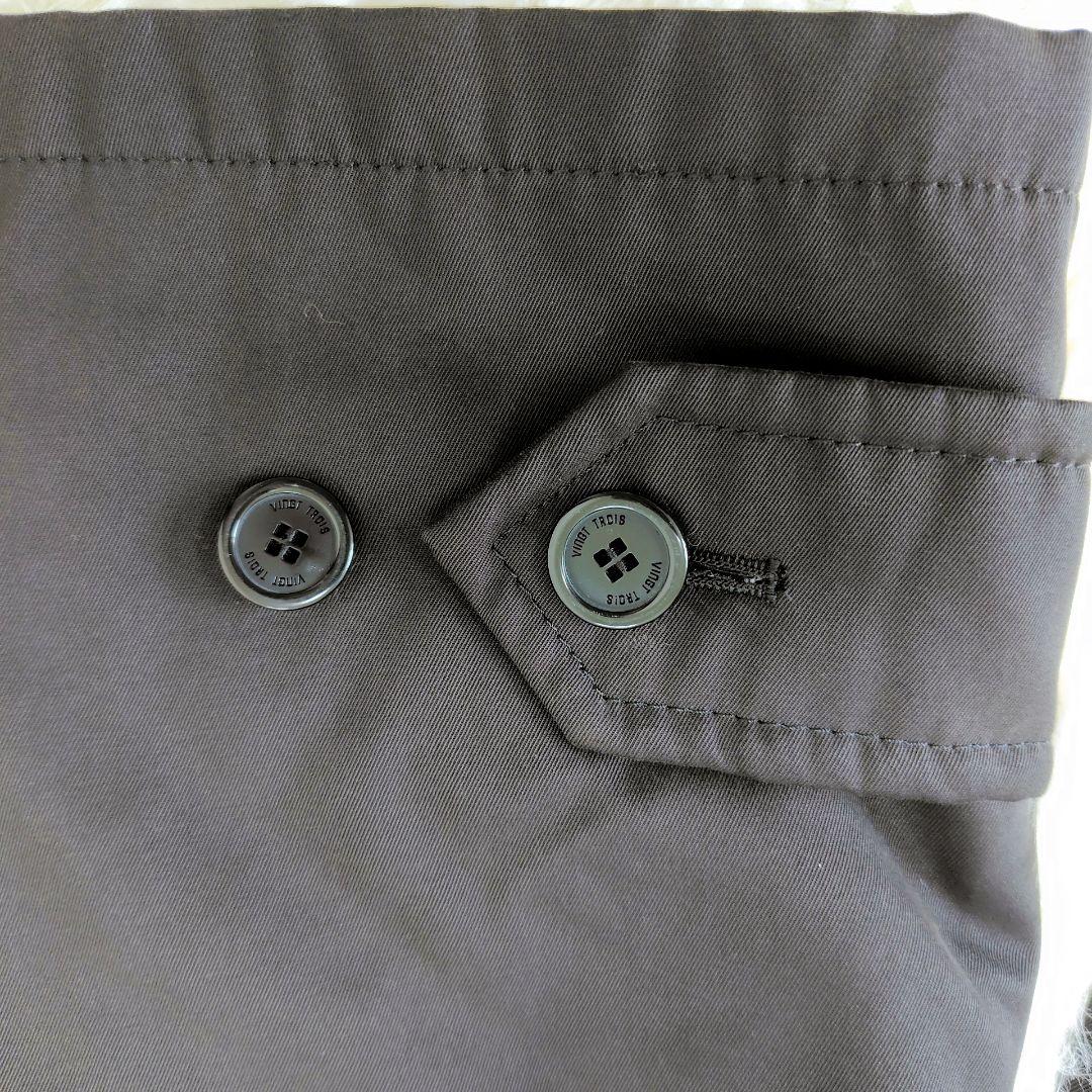 【大きいサイズ】23区　モッズコート　黒　フォックスファー　48