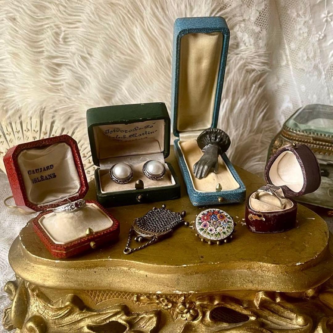 ハート型リング用ジュエリーボックス　アクセサリーケース　指輪フランスアンティーク