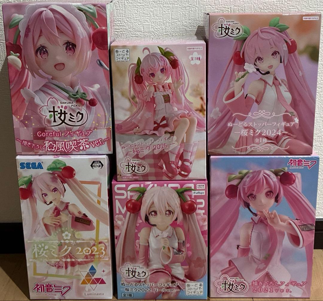【新品、未開封】 桜ミク フィギュア 6種 まとめ売り