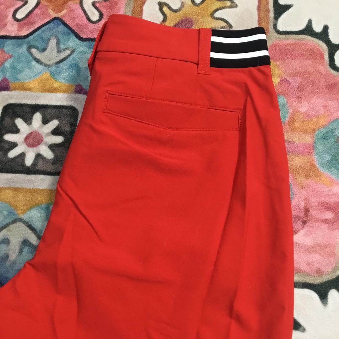 タグ付け☆ レディース ゴルフパンツ レッド　サイズM