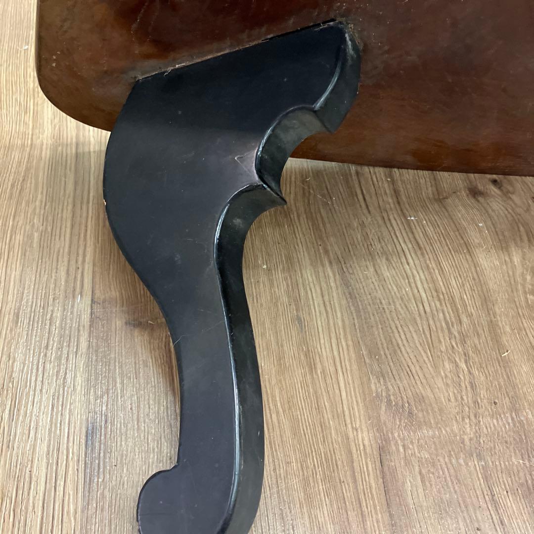 4F アンティーク 三角形 ミニテーブル 猫脚 螺鈿細工 飾り台 ヴィンテージ