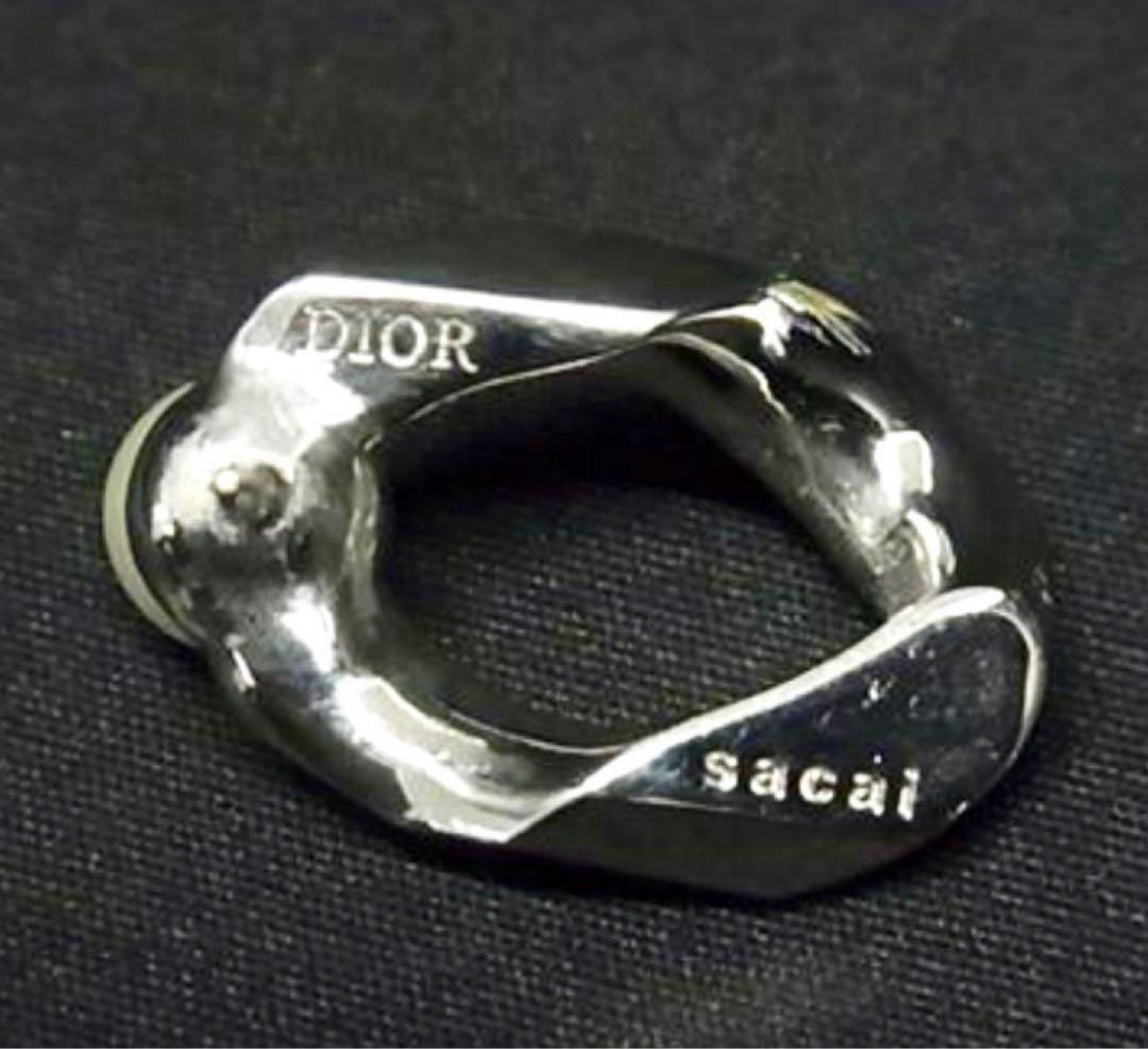 DIOR AND SACAI☆ピアス 真鍮ディオールサカイコラボ パール　ロゴ