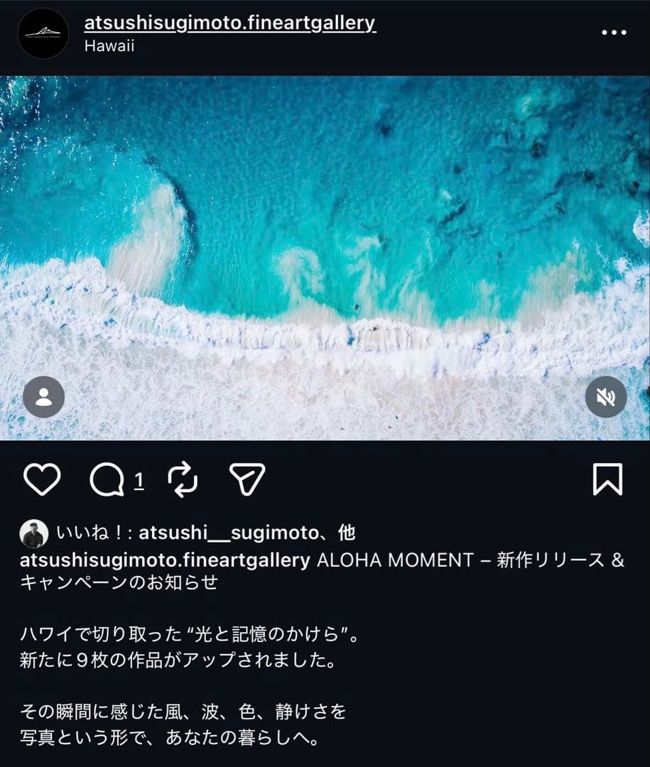 SUGIMOTO ATSUSHI メタルグラスプリント　ハワイ