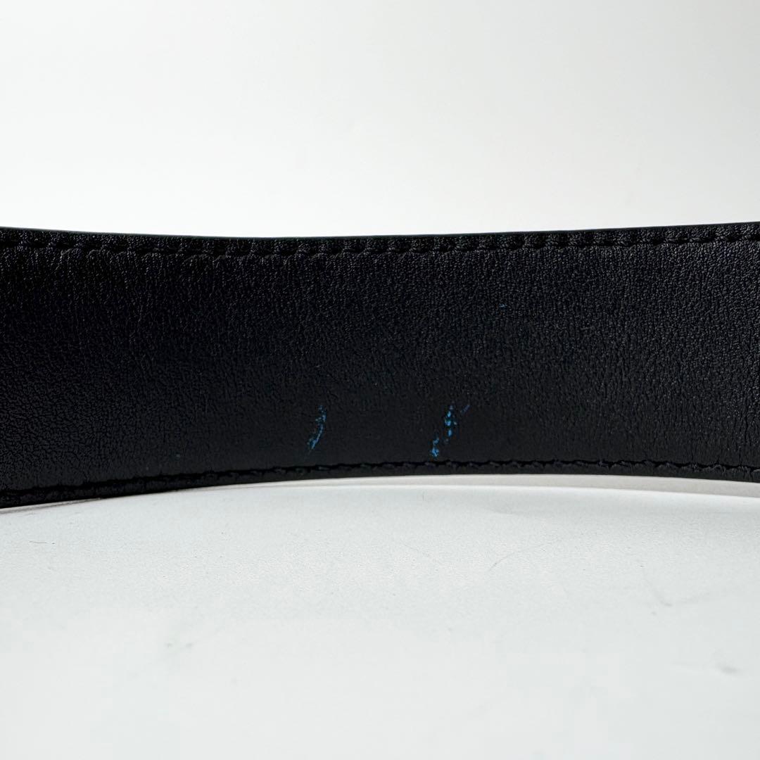 サンローラン　 ベルト カサンドラロゴ YSL フルグレインレザー ブラック.