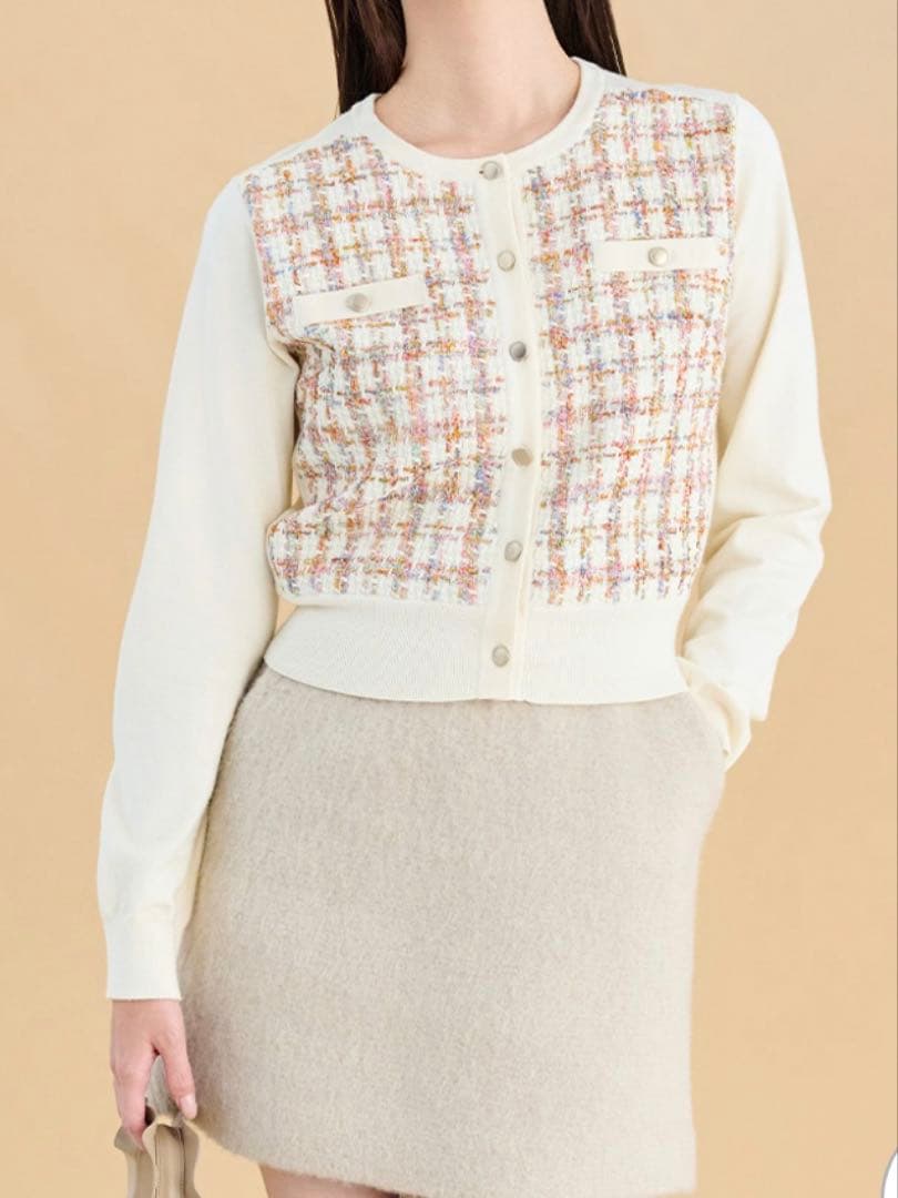 CELFORD♡ ツィードドッキングニットカーディガン