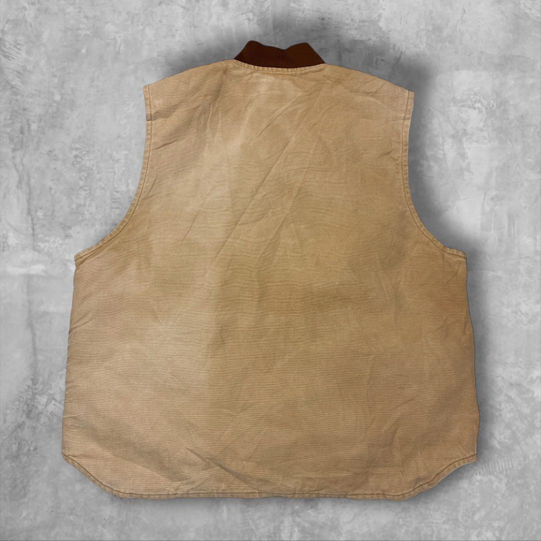 Carhartt ダックベスト 00s当時物 フェードキャメル中綿キルトXL相当