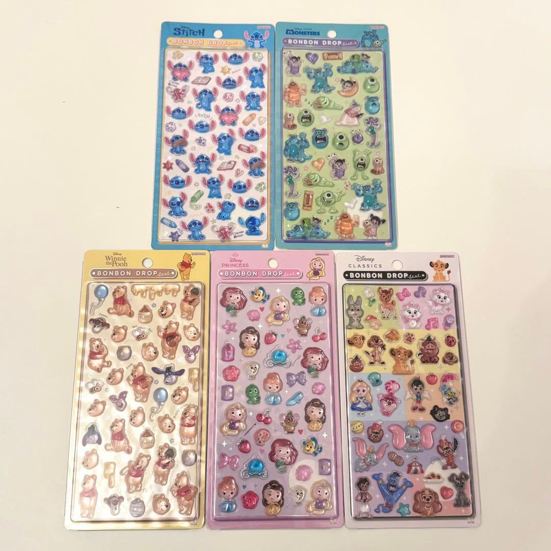 【公式】 ディズニー ボンボンドロップシール 第2弾 5種セット