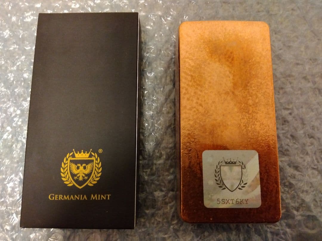 ポーランドゲルマニア純銅赤金 1キロ　キャストバー　ペーパーウエイト