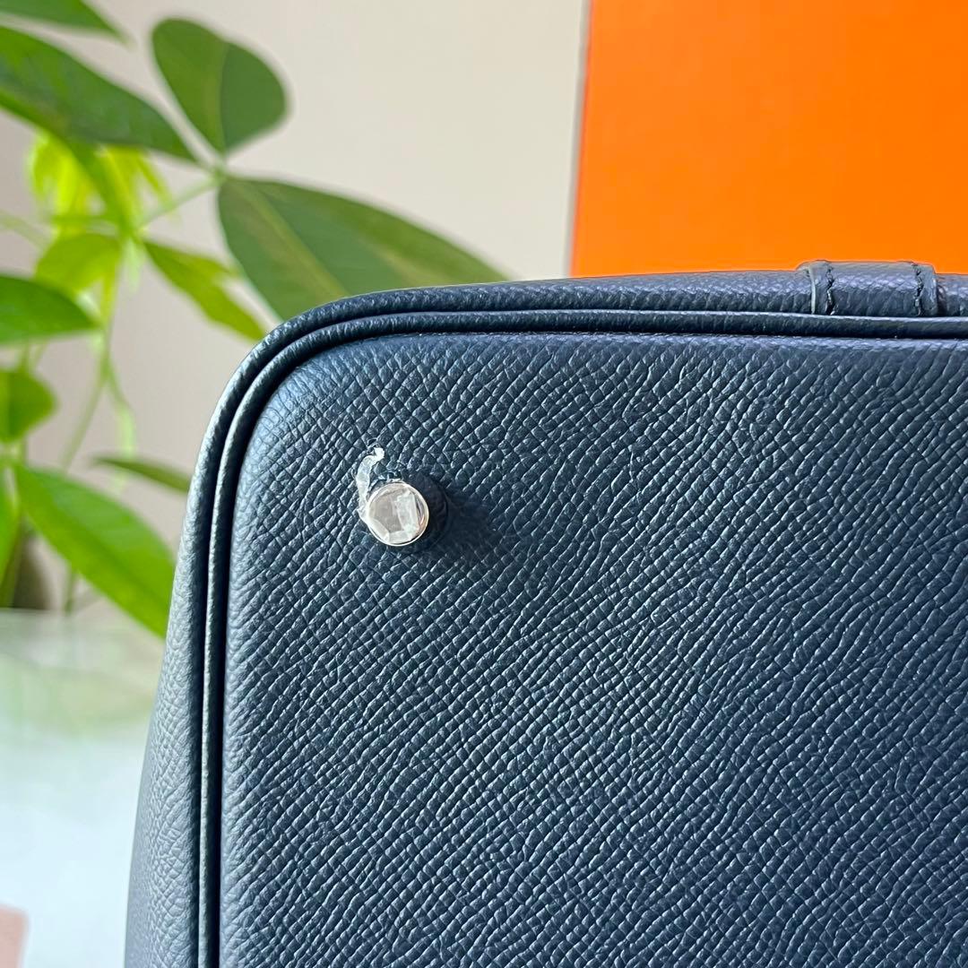 HERMES ピコタン　MM トレサージュ　ダークネイビー　ヴォーエプソン