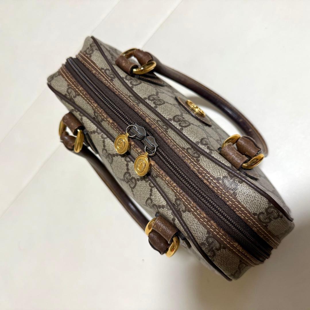 【美品】GUCCI　オールドグッチ　ハンドバッグ　PVC　GG柄　GGスプリーム