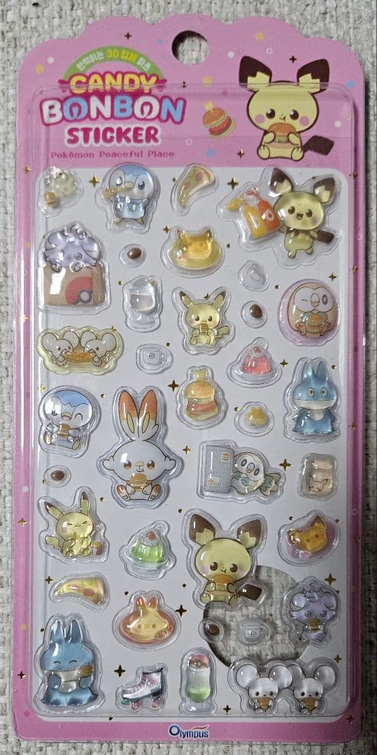 韓国限定 ポケモン ポケピース ステッカー ８枚セット