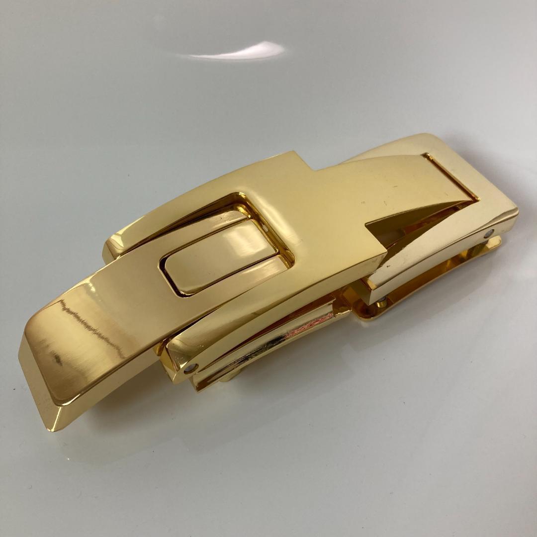 【訳あり】 パワーベルト レバーアクション 本革 グレー×ゴールド 可変式