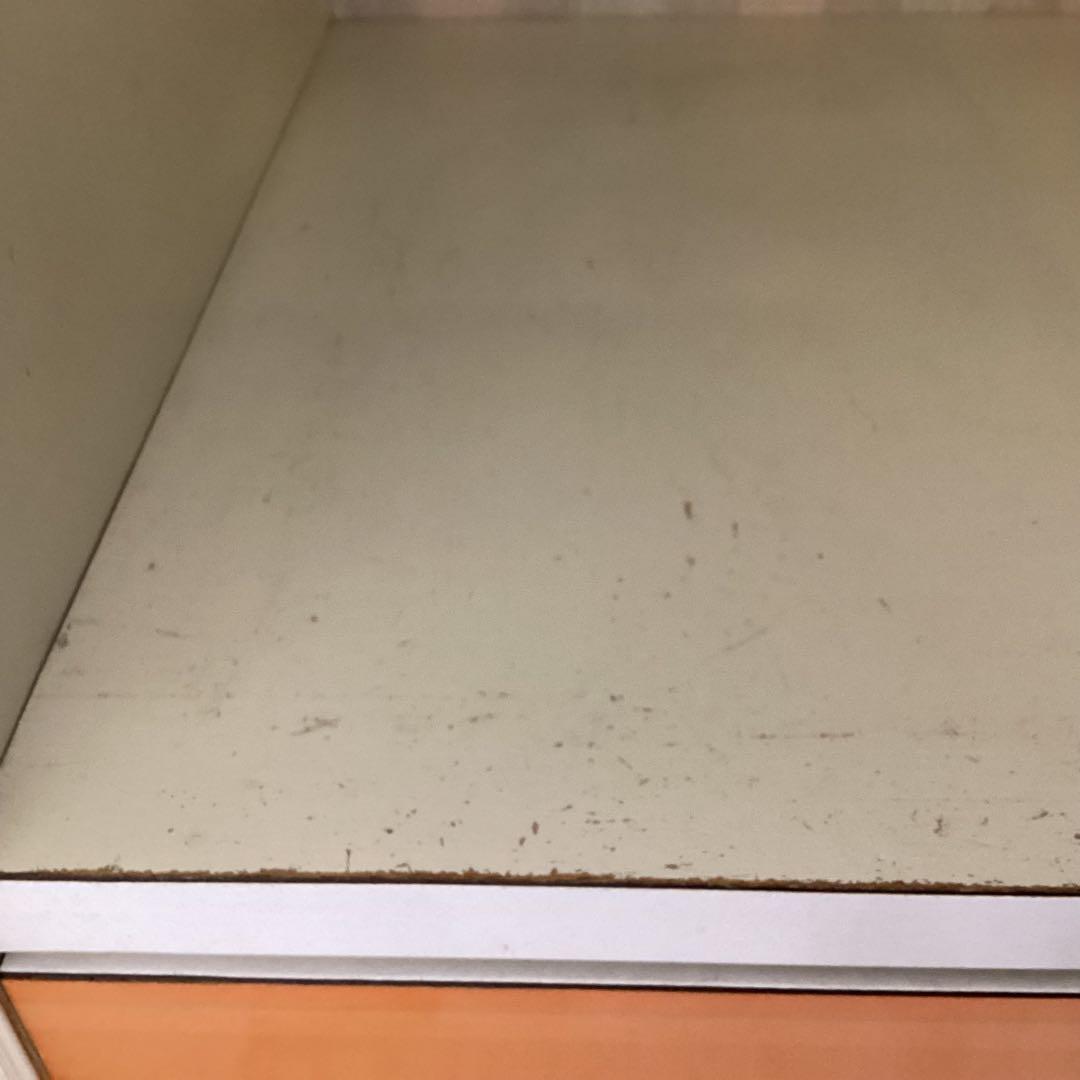 昭和レトロ 本棚 引き出し4段 レトロポップ 食器棚 飾り棚 シェルフ オレンジ