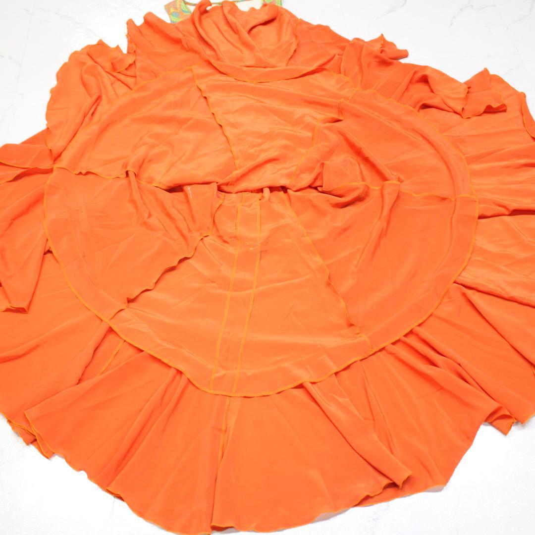 【フラメンコ衣装】オレンジ×豪華ボランテ HERMOSA IBERIA