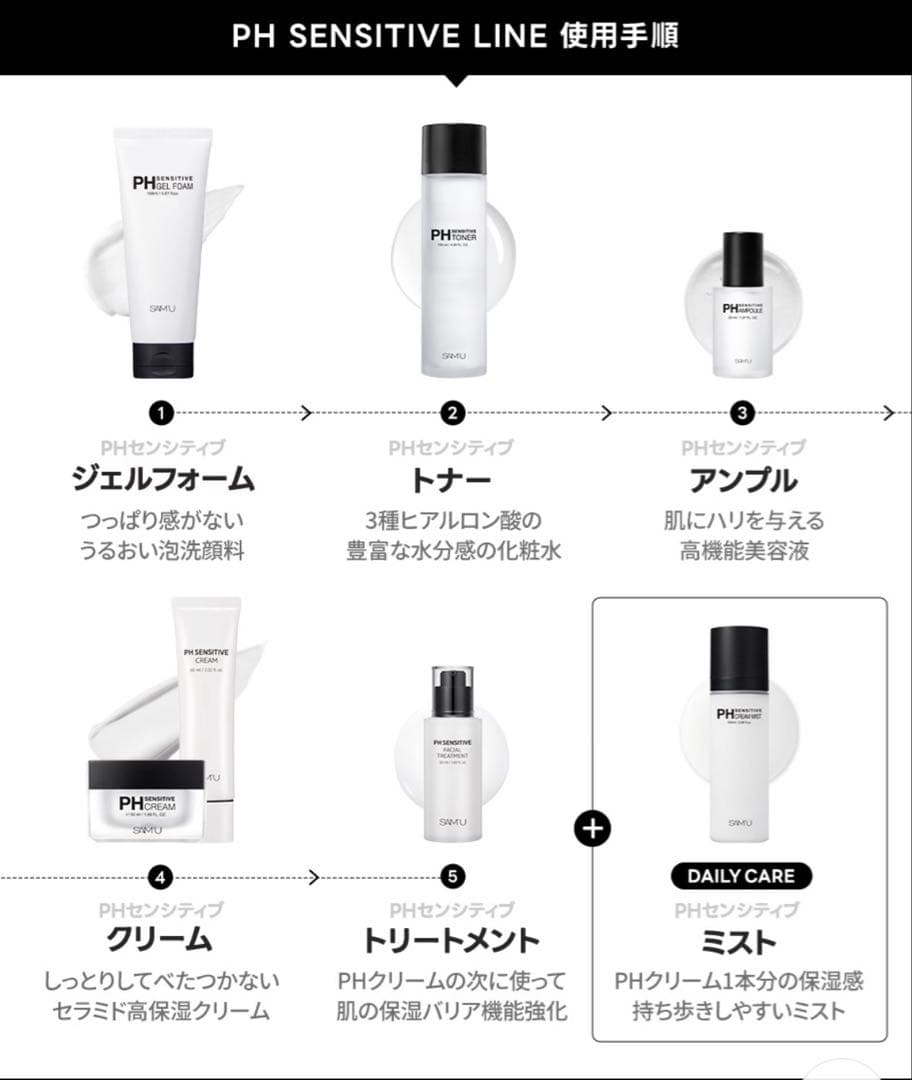 【新品】サミュ SAM'U PHセンシティブ6点セット★パック付き★