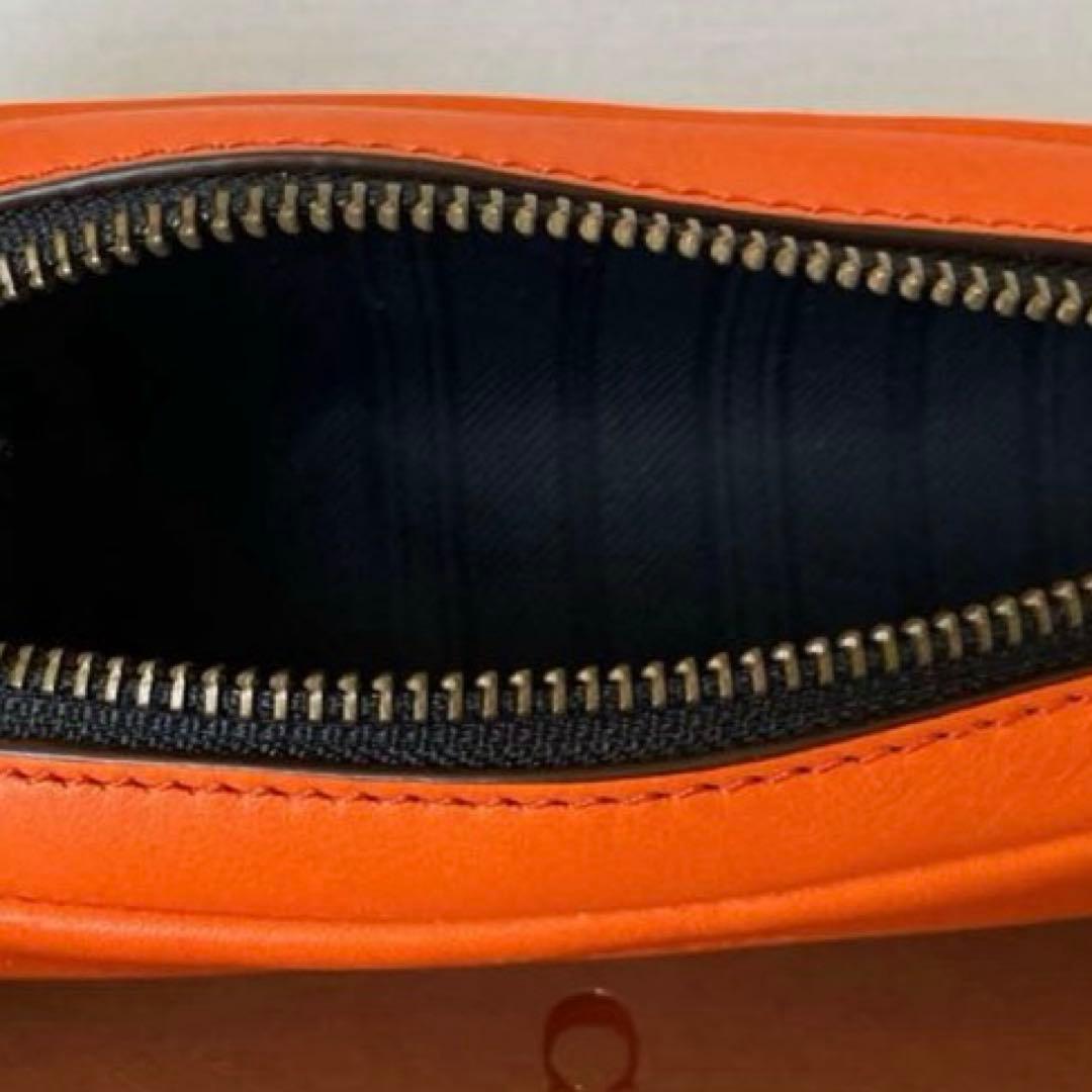 【新品未使用】COACH カーフレザー ペンシルケース　サンバ　オレンジ　箱付き