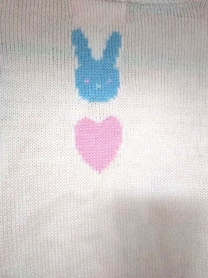 【美品✩】ナイルパーチ♡手編みのウサギ刺繍のニットカーディガンです(^^)♡