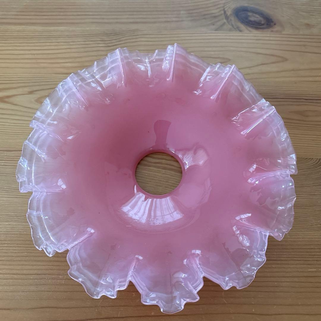 フランスアンティーク　オパールセントガラスシェード