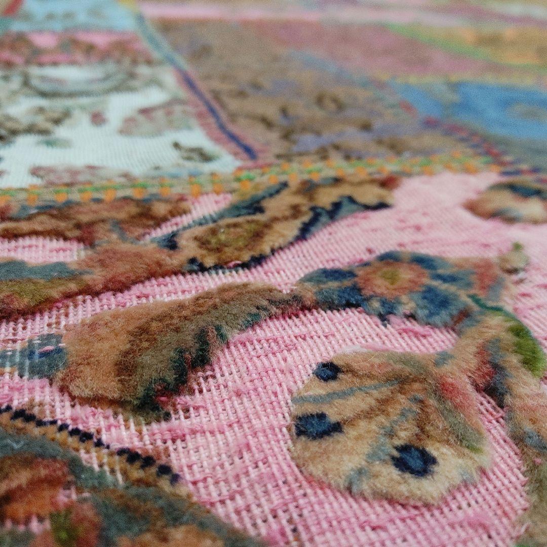 ペルシャ絨毯　手織り　オールド　パッチワーク　z173 497x80 cm