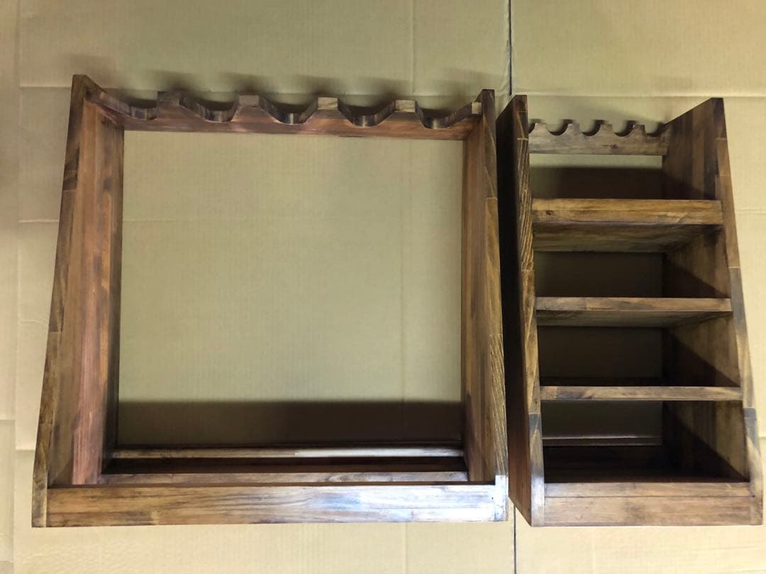 ガンラック　ハンドガン・ライフル銃用収納　木製ライフルスタンド2点セット