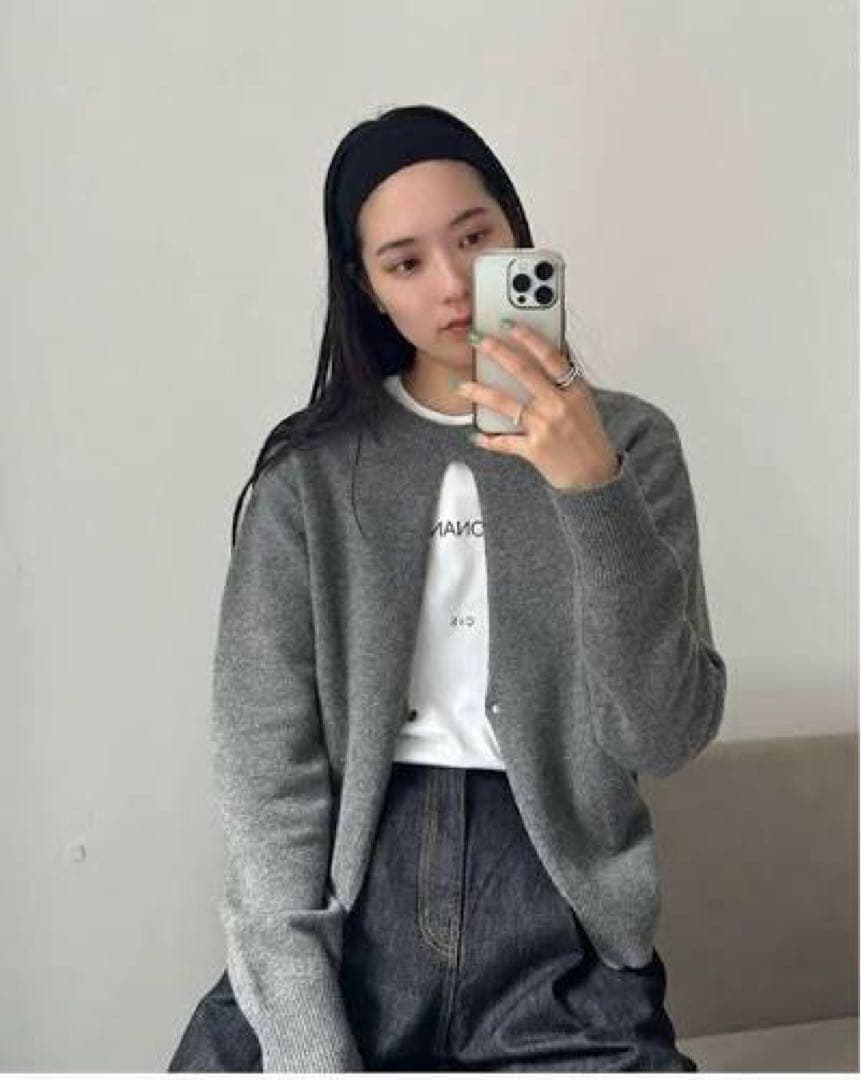 CLANE×広瀬すず FACE CENTER SLIT KNIT TOPS