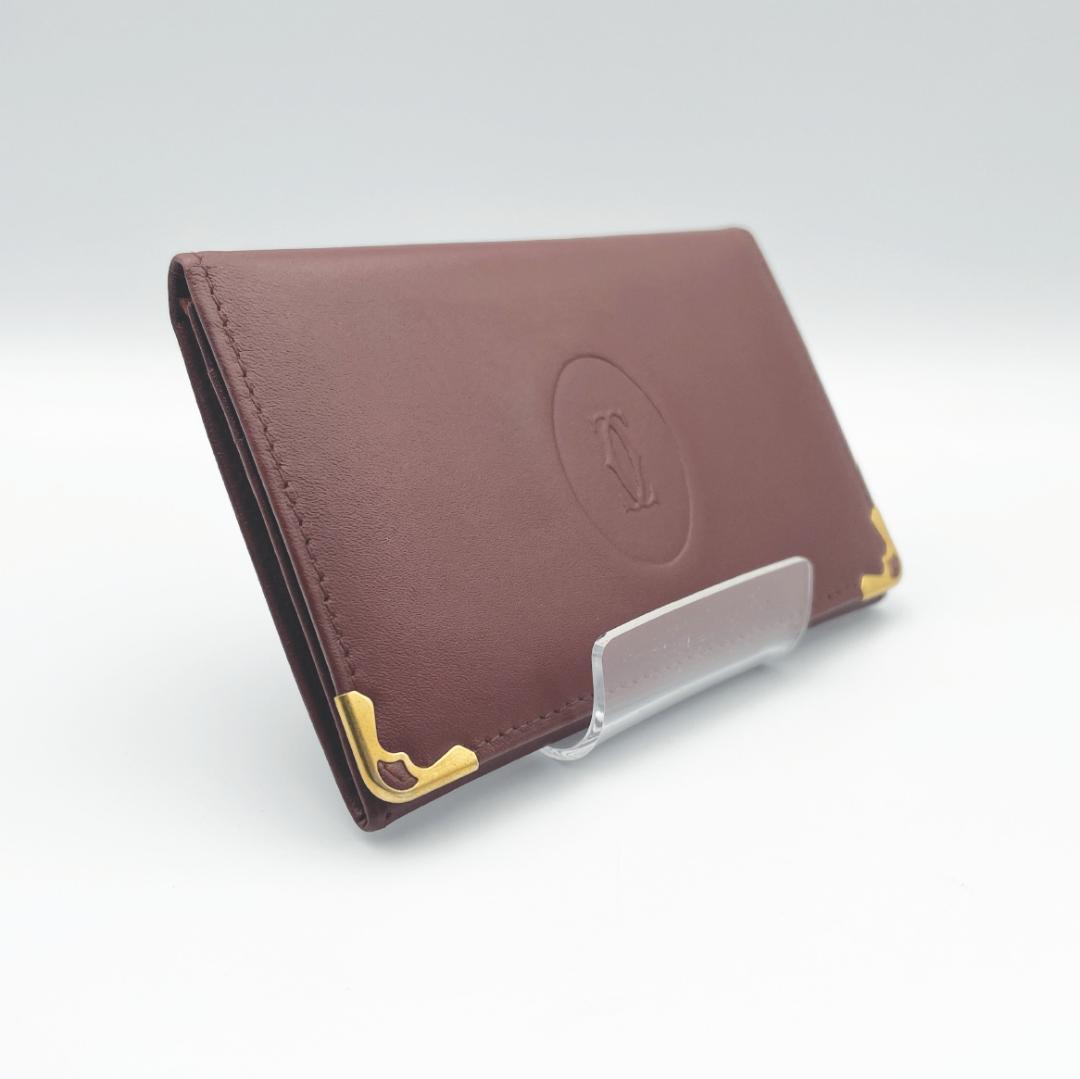 【Cartier（カルティエ）】名刺入れ ボルドー マストライン 本革