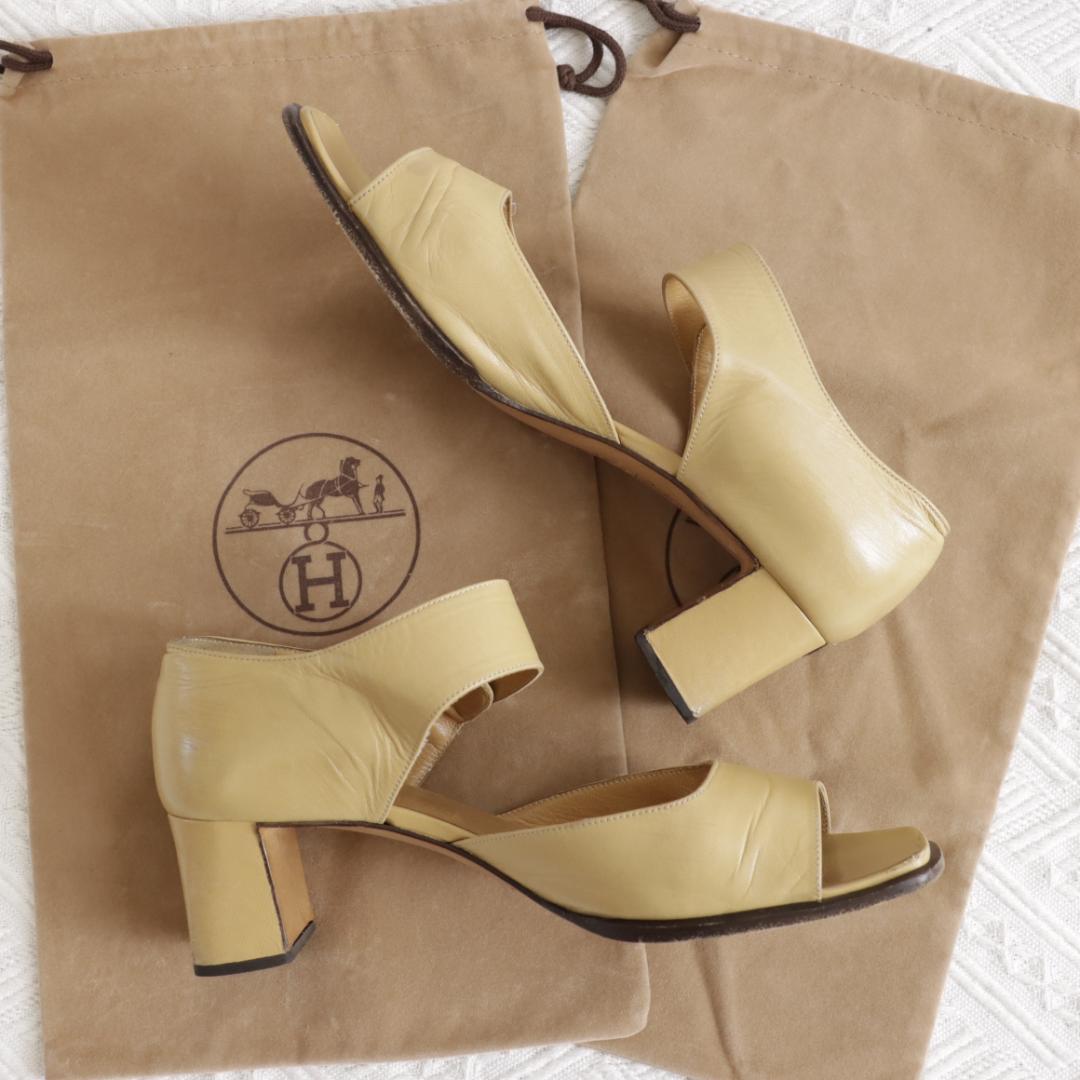 レア！Hermes　エルメス　ミュール　サンダル　レザー　ゴールド