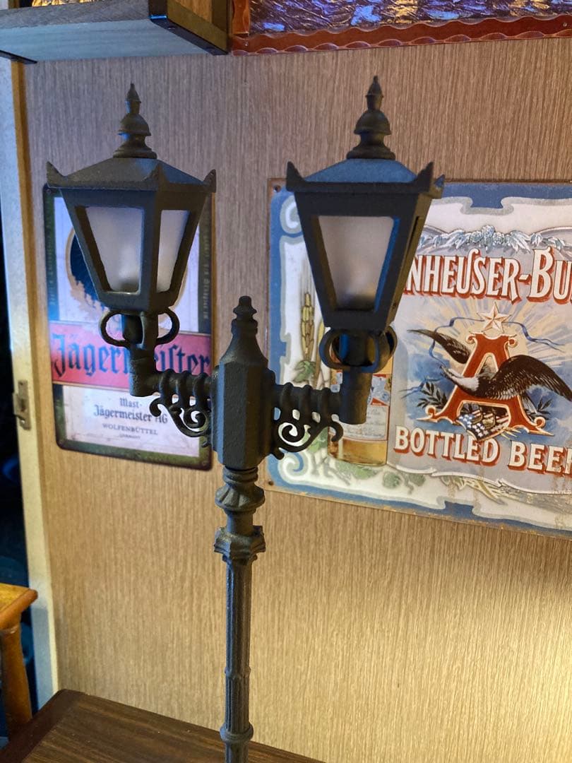 ガス灯 アンティーク ランプ 西洋 街灯 昭和レトロ 置物 オブジェ 外灯 模型