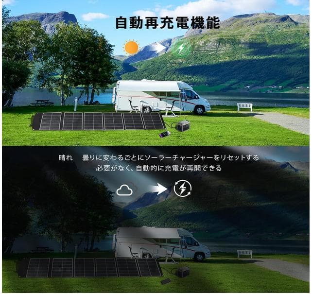 新品　ソーラーパネル 200W 小型軽量4.8kg スマホ充電対応
