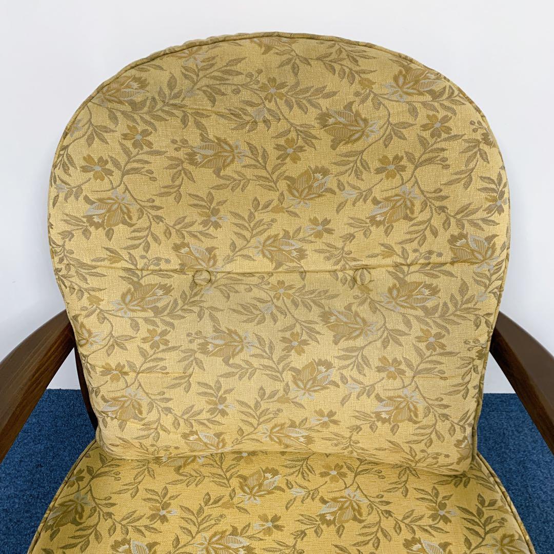 【美品】karimoku カリモク 1人掛けソファー 花柄 レトロ 高級家具