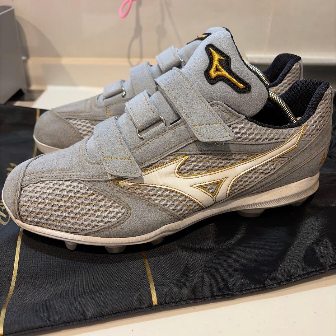 Mizuno スパイクシューズ グレー ベルクロ