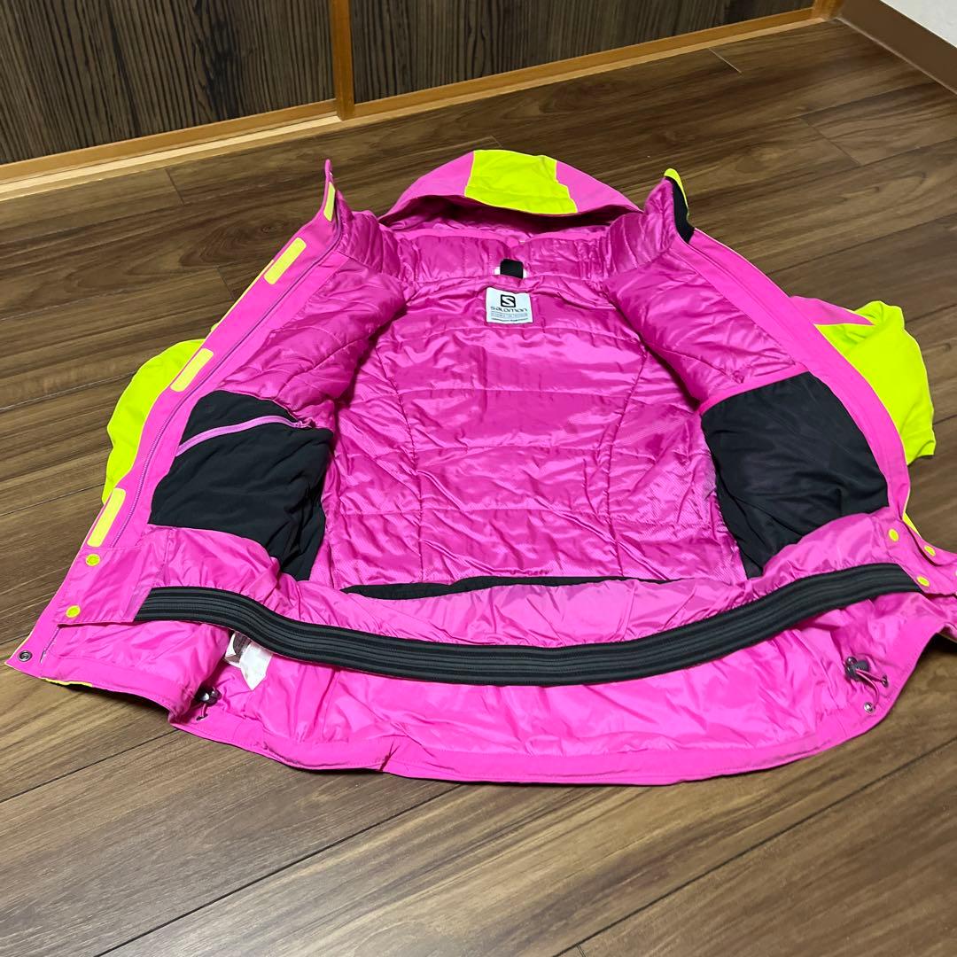 サロモン　スキーウェア　S ネオピンクイエロー