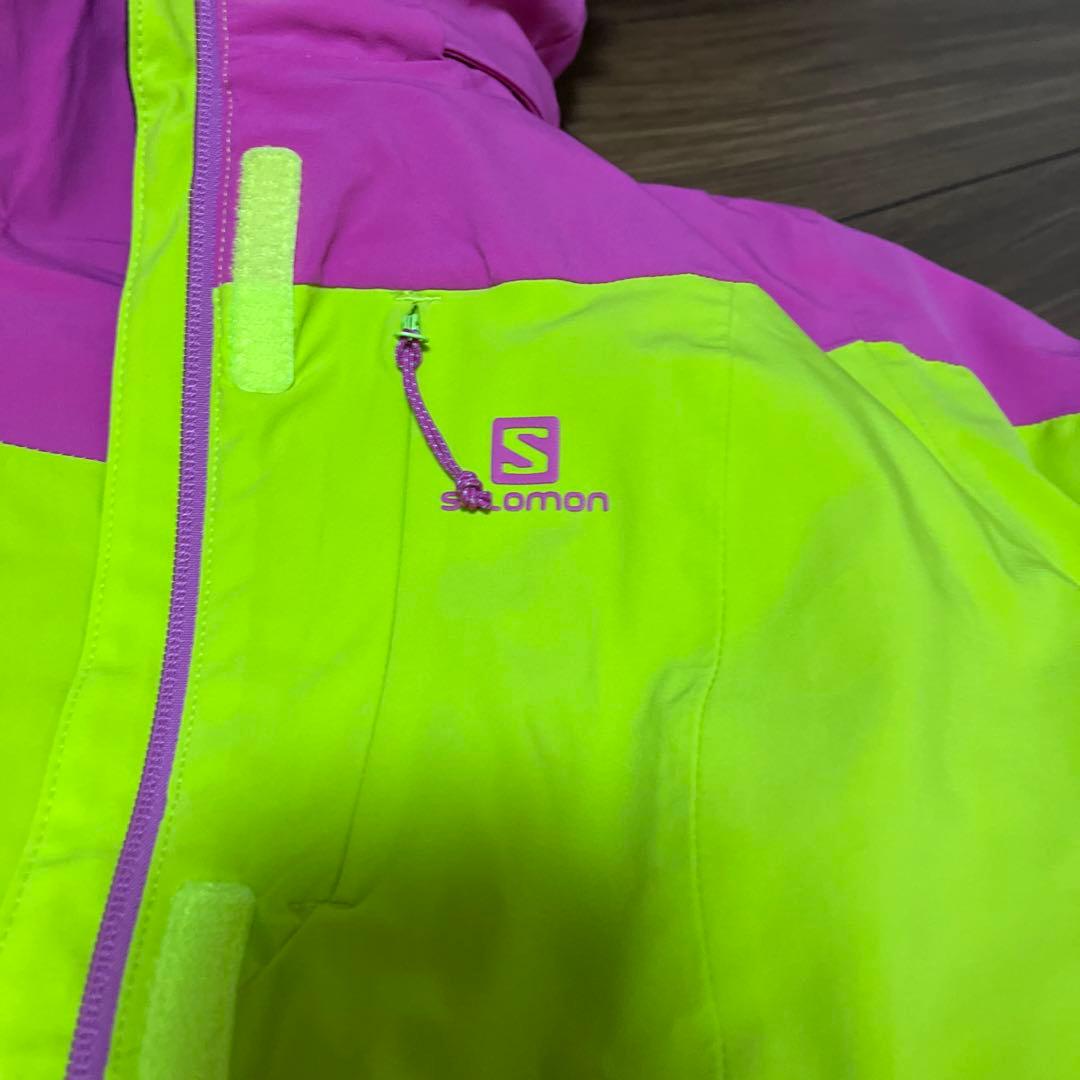 サロモン　スキーウェア　S ネオピンクイエロー
