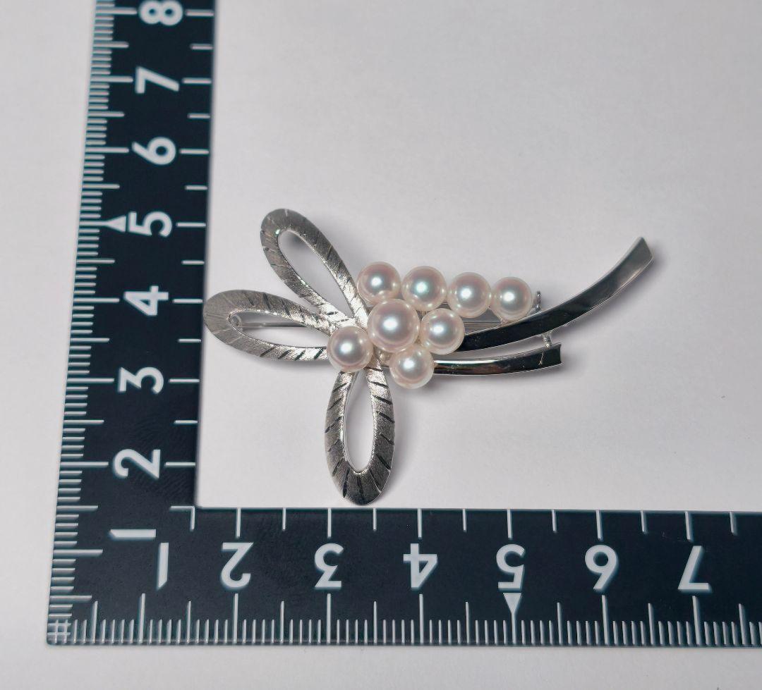 【極美品 最高級】ミキモト ブローチ パール リボン 8珠 皇室御用達
