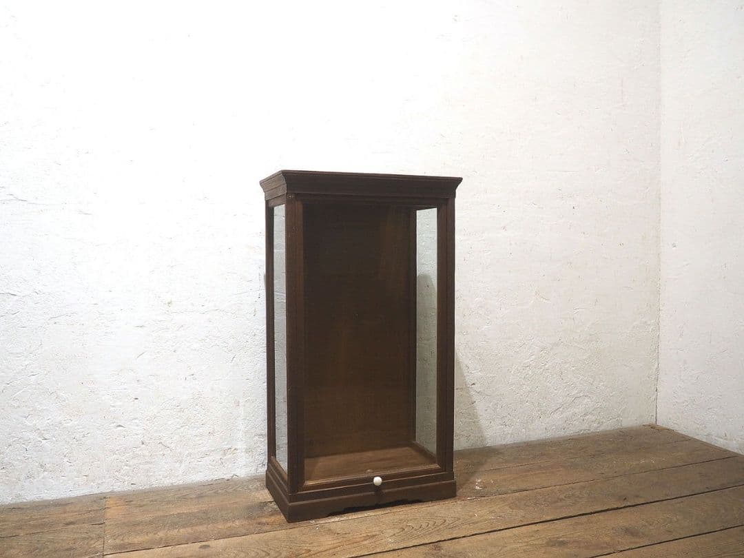 1316 ケンドン式　3面ガラスの飾り棚　展示棚　人形ケース　レトロ　骨董