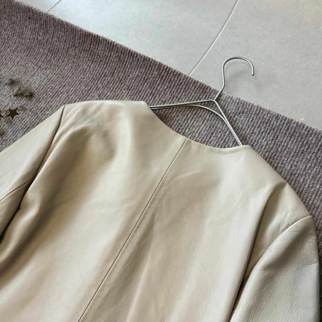 極美品 ブレンヘイム♡ラムレザー ノーカラー ライダース ジャケット M