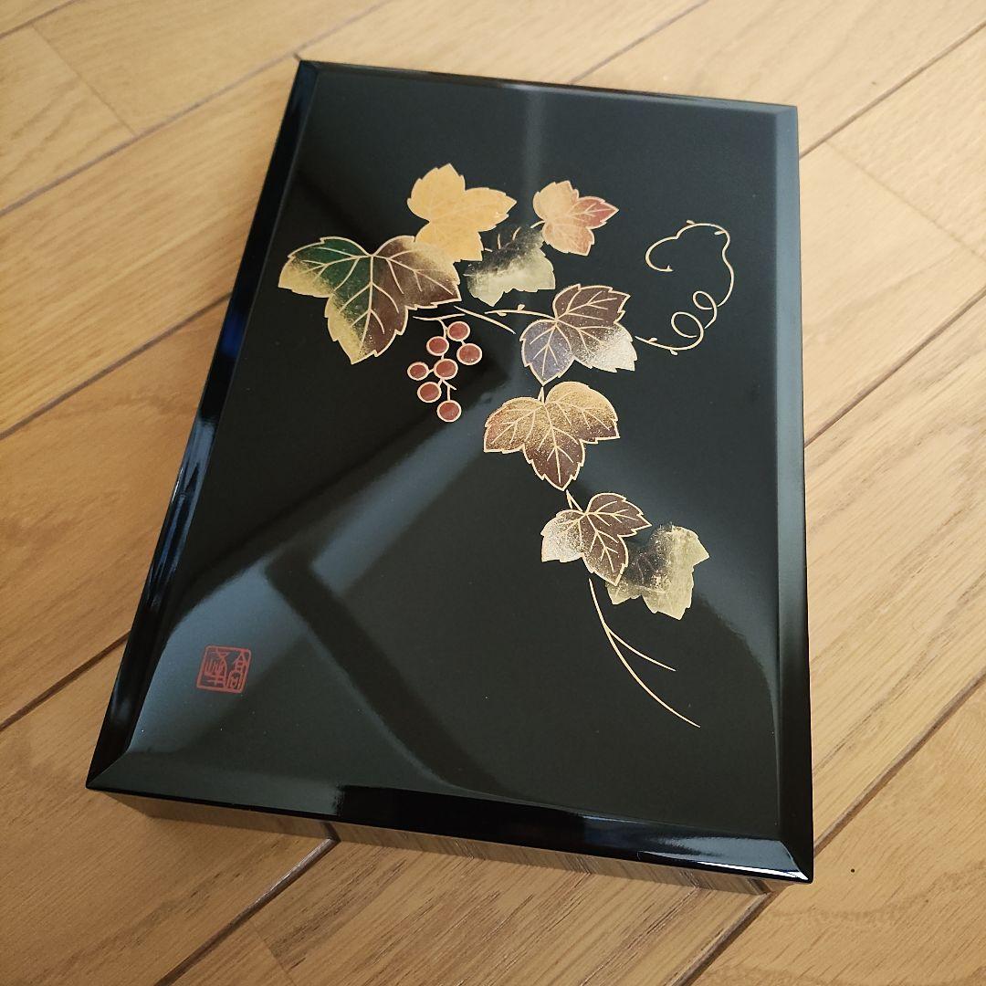 【美品】【工芸品】桜模様 漆器　重箱　パネル 　2個セット