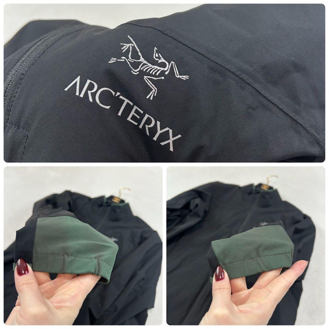 K594 S アークテリクス ロゴプリント ナイロンジャケット ブラック メンズ